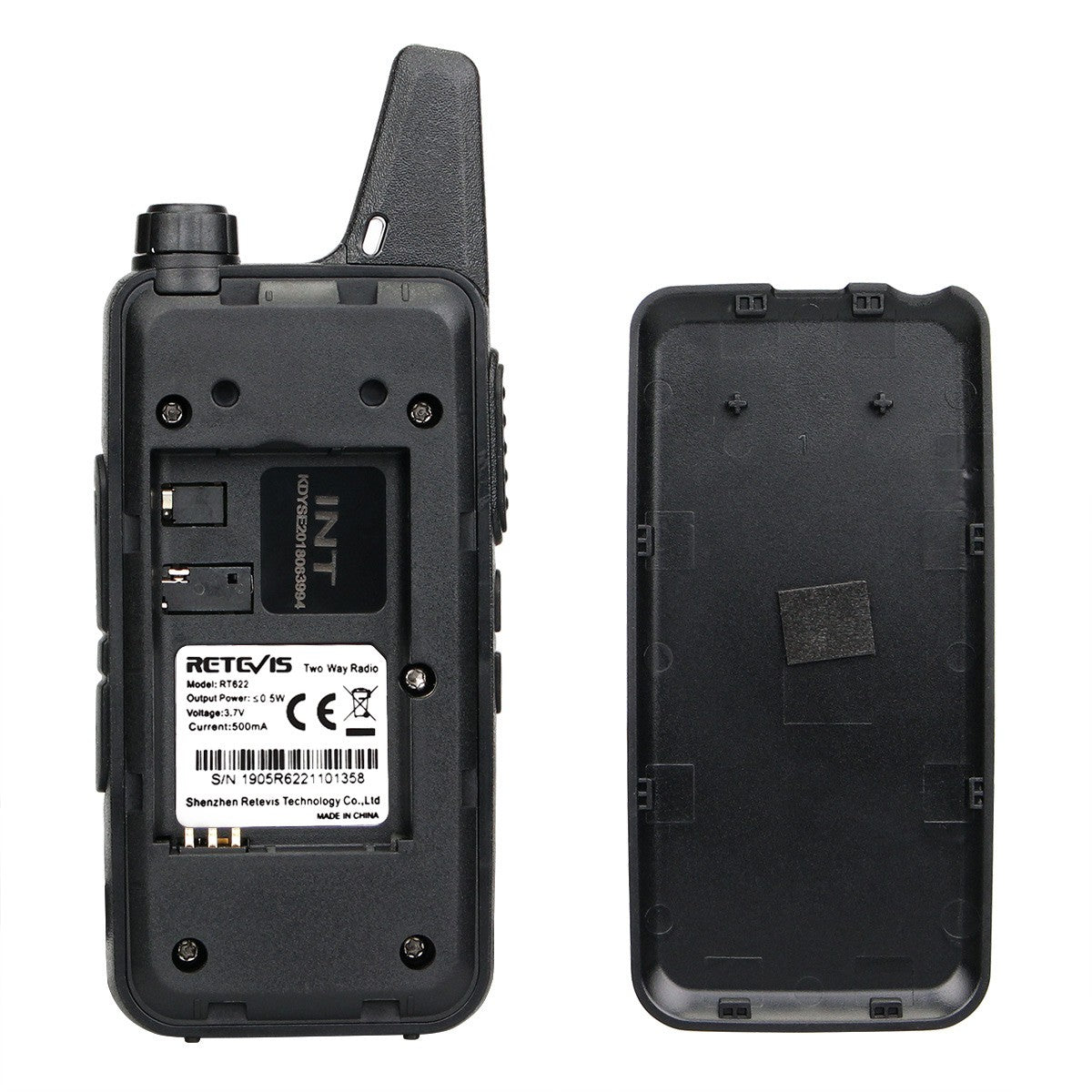 Retevis RT622 Mini Walkie Talkie 2 unidades PMR446 Radio portátil bidireccional con PTT Ideal para restaurantes y hoteles