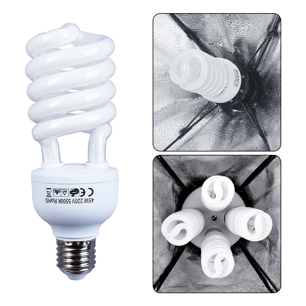 SH Softbox de fotografía profesional con enchufe E27, Kit de iluminación de caja suave para retratos de estudio fotográfico y grabación de vídeo