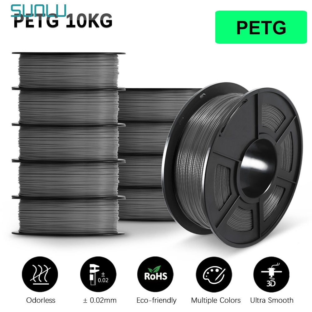 Filamento SUNLU 10KG 3D PLA/PLA PLUS/PETG/filamnet ABS fácil 1,75mm 10 rollos 1KG filamento de impresora 3D bien herido para impresora 3D