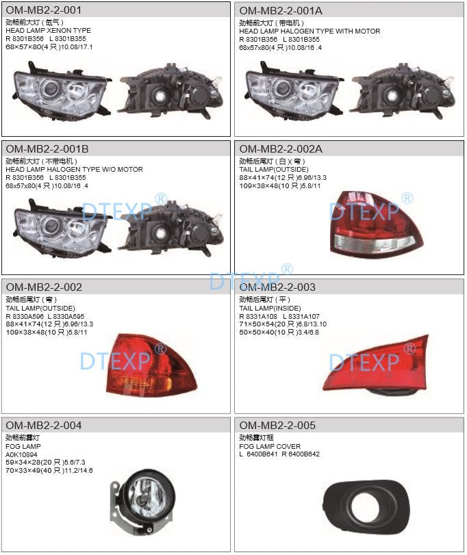 1 Pieza de Luz Trasera de Cristal para Pajero Sport 2007-2014 8331a107, Luces Traseras para Montero Sport, Luces de Estacionamiento para Shogun Kh, Sin Bombilla