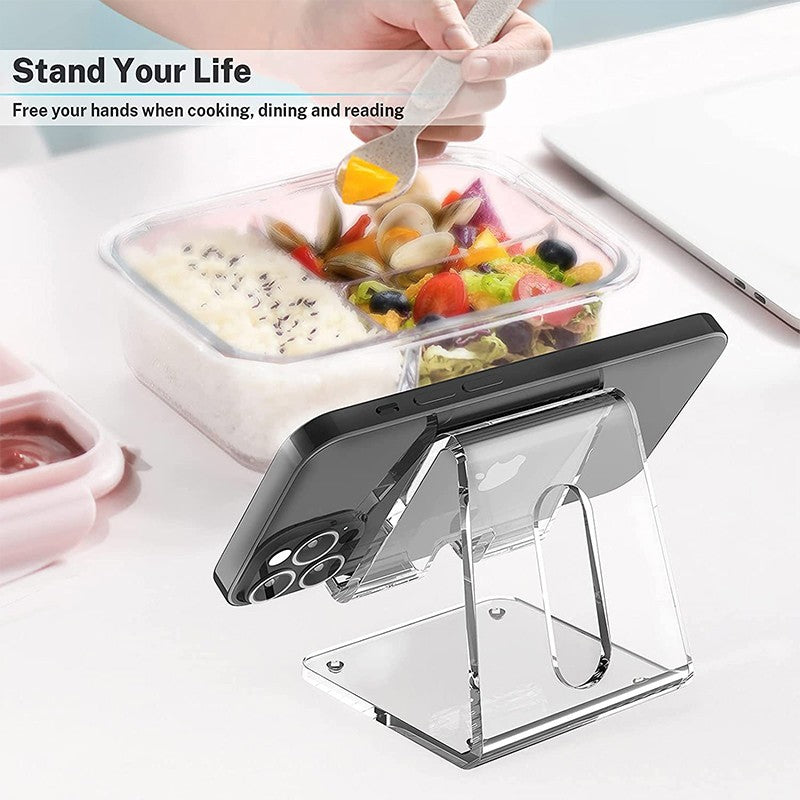 Soporte de acrílico transparente para teléfono móvil, base de escritorio para teléfono inteligente, cargador de escritorio Universal, soporte para teléfono