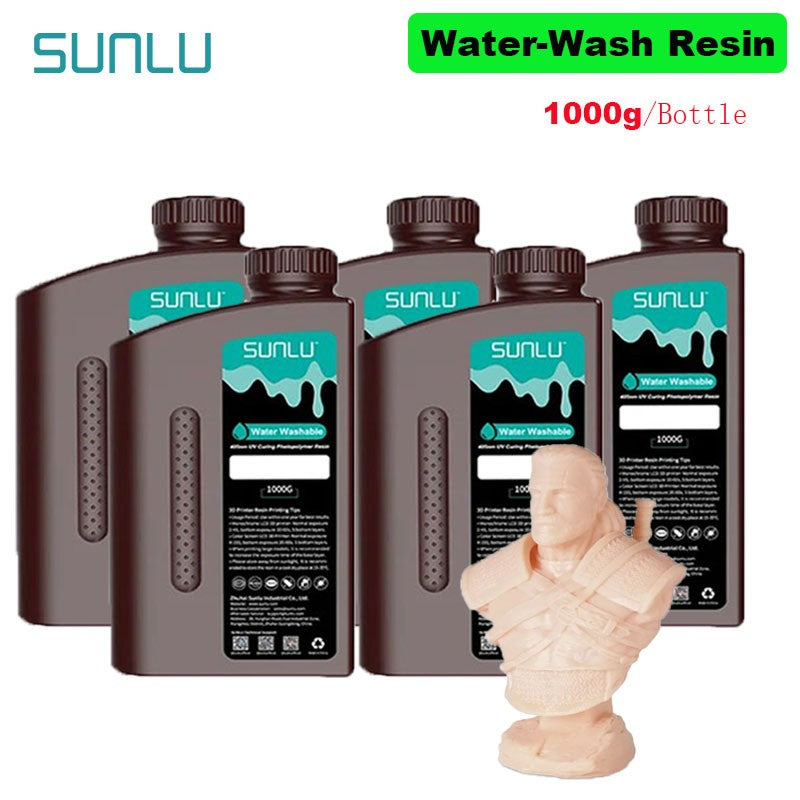 SUNLU 5KG lavado con agua ABS/resina de lavado con agua 395-405nm resina fotopolímero de curado UV resina de curado rápido para impresora 3D LCD DLP SLA