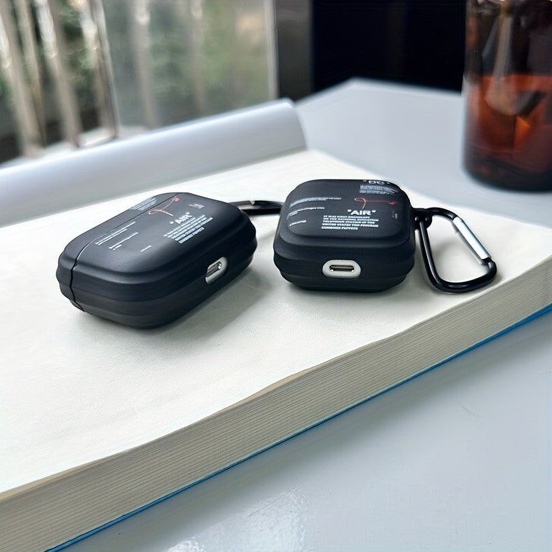 Funda transparente para Airpods negra con estilo, funda para Airpods 4, 2, 3 Pro, 2 generación, funda para Airpod Pro, regalo para auriculares de novio