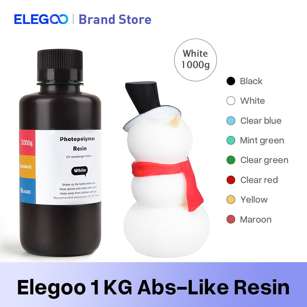 Resina para Impresora 3D Tipo ABS de ELEGOO, Resina de Fotopolimerización Estándar Tipo ABS de 405nm para Impresión 3D LCD, 1000g