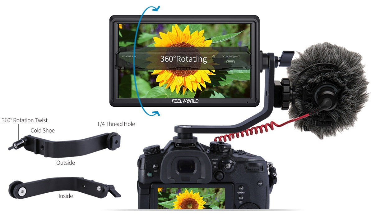 FEELWORLD FW568 V3 6 pulgadas 3D LUT DSLR cámara Monitor de campo IPS Full HD192