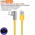Cable de Carga Turbo USB Tipo C de 120W 100W 90W para Xiaomi 6A, Mi 14 13 12 Pro, Poco F4 GT, Redmi Note 13, K60, Cable Tipo C de 90 Grados