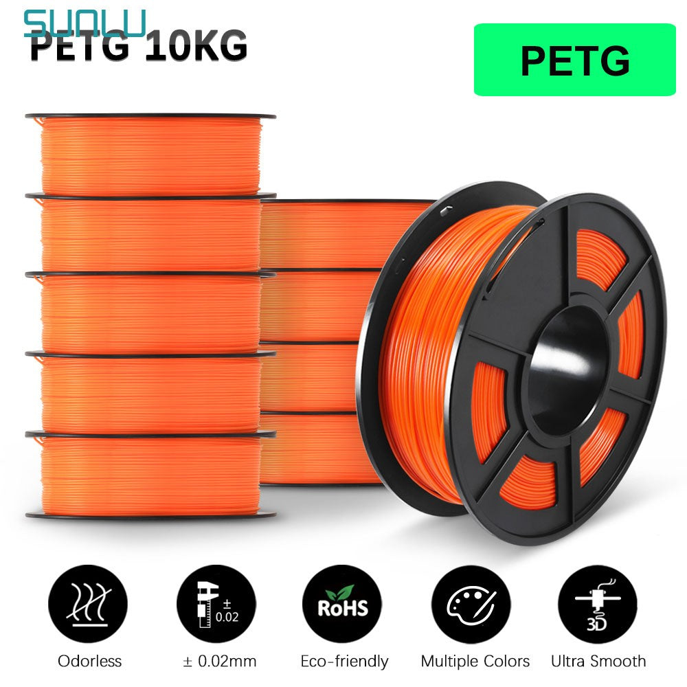 Filamento SUNLU 10KG 3D PLA/PLA PLUS/PETG/filamnet ABS fácil 1,75mm 10 rollos 1KG filamento de impresora 3D bien herido para impresora 3D
