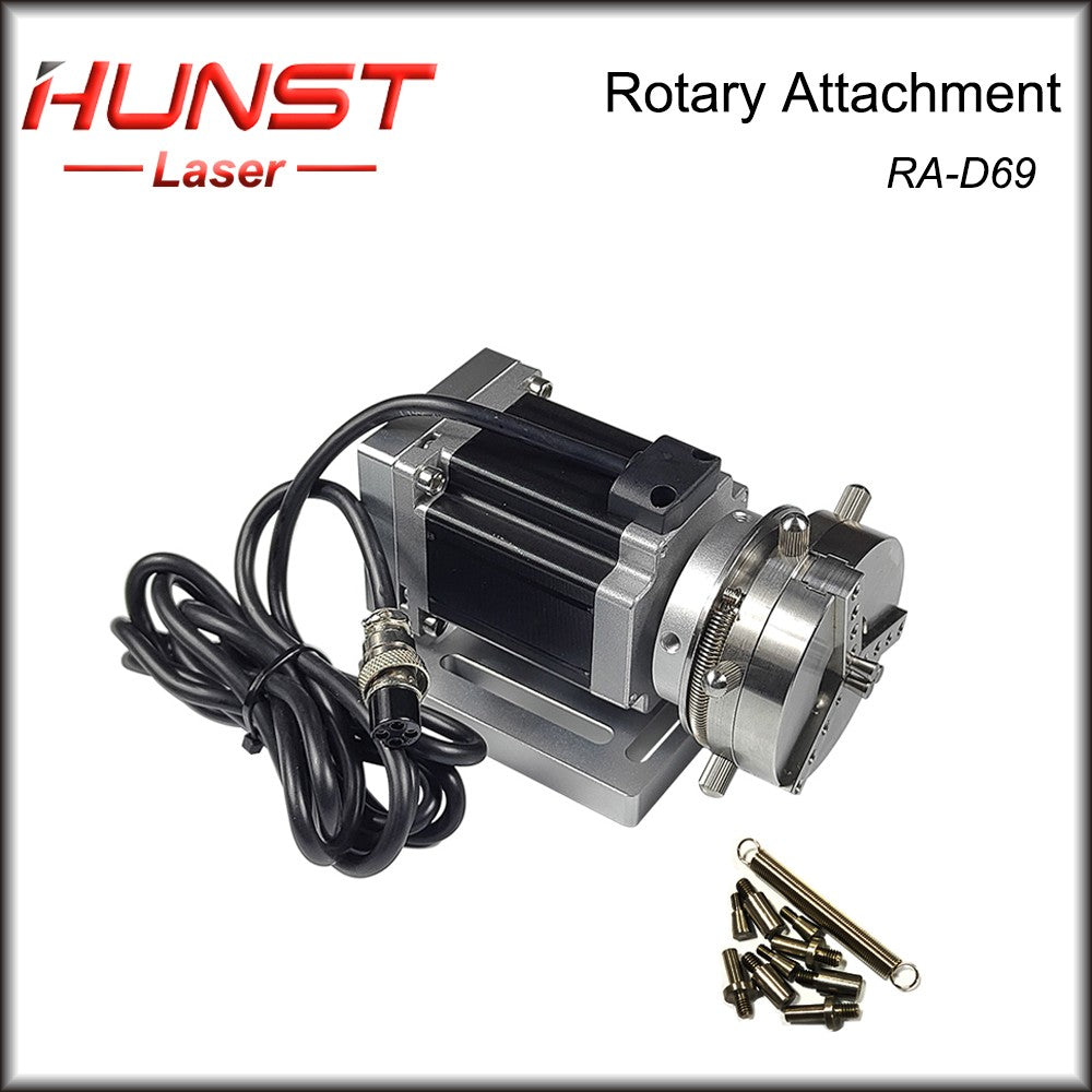 Máquina de Marcado Láser CNC Hunst D69 con Eje Rotatorio para Grabado de Anillos, Pulseras y Joyería, Accesorio Rotatorio con Bloqueo Automático