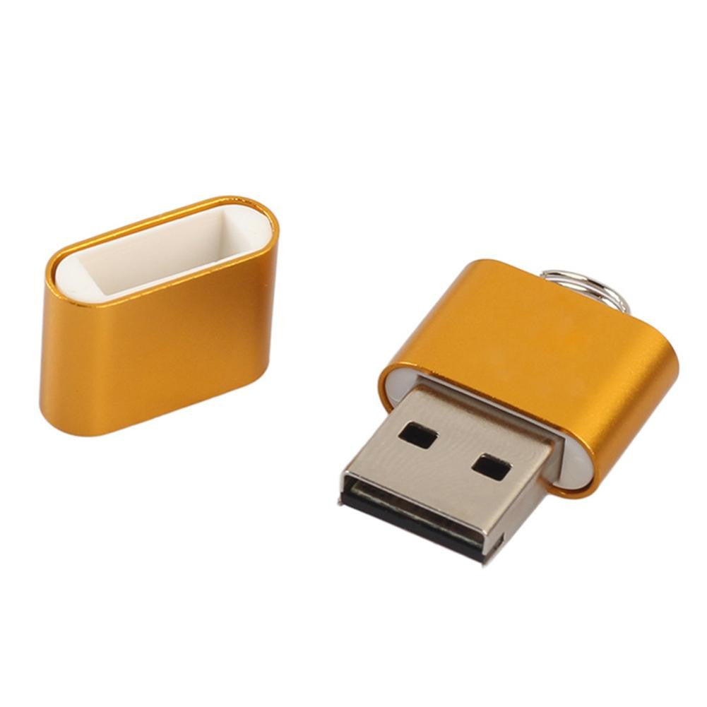 Mini adaptador de lector de tarjetas de memoria, aleación de aluminio, ultrafino, 480 Mbps, USB 2,0 T Flash, TF, Micro SD