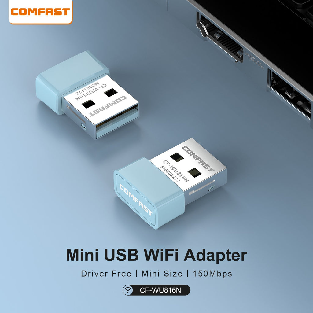 Adaptador Wifi USB Comfast 150M 2.4G USB 2.0 Mini Adaptador de Red WiFi para Escritorio y Portátil Receptor Wi-Fi Dongle Compatible con Win 7/8/10/11