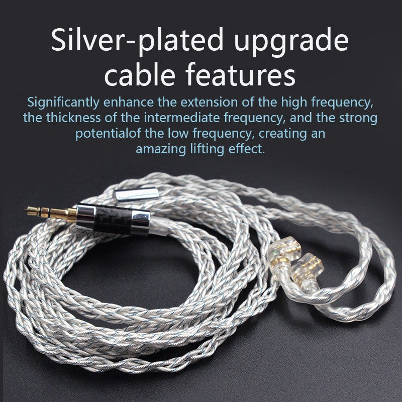 KZ 8 núcleos plata azul híbrido 784 núcleos Cable de actualización plateado Cable de auriculares para KZ ZS10 PRO ZSN PRO ZSX DQ6 ZAX ASX ASF