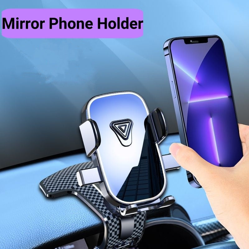 Soporte para teléfono para salpicadero de coche, Clip de cocodrilo por gravedad, espejo de bloqueo automático, soporte Universal para navegación GPS, novedad de 2024
