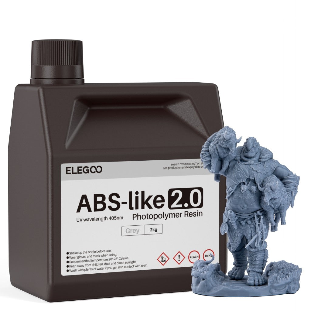 Resina para Impresora 3D Tipo ABS de ELEGOO, Resina de Fotopolimerización Estándar Tipo ABS de 405nm para Impresión 3D LCD, 1000g