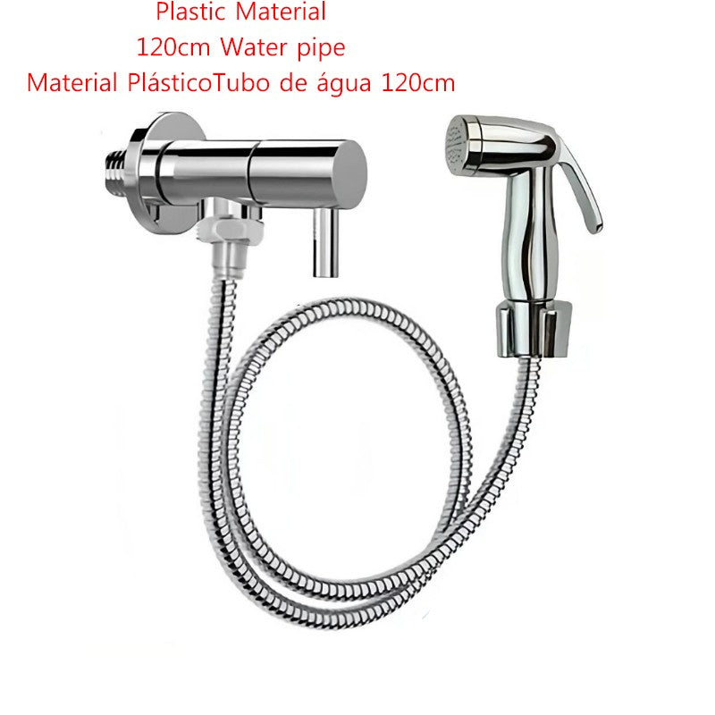 Grifo rociador de bidé negro, grifo individual de agua fría de acero inoxidable para baño, válvula Shattaf, juego de chorro montado en la pared