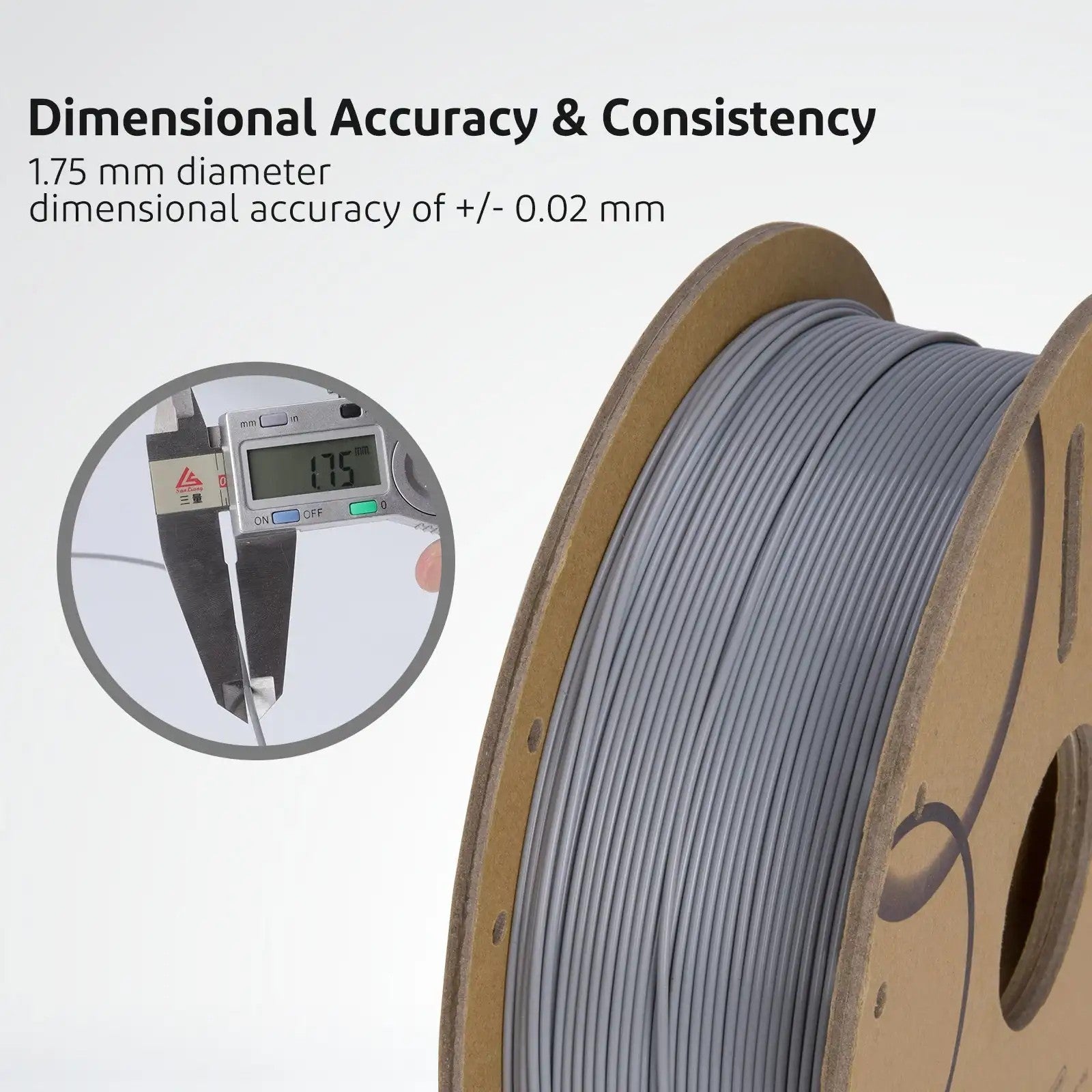 Filamento ELEGOO PLA+ de 1.75mm, PLA 3D para Impresoras 3D, Material Compatible con la Mayoría de las Impresoras FDM (1KG/Carrete, 2.2 lbs)