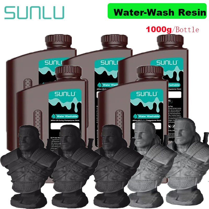 SUNLU 5KG estándar/resina 3D de lavado de agua 405nm resina UV para la mayoría de los materiales de impresora 3D SLA/DLP/LCD sensible a los rayos UV 1kg