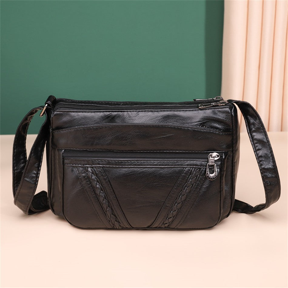 Bolso bandolera de Color liso que combina con todo, bolsos de hombro de alta capacidad para mujer, bolso de mano de piel sintética de alta calidad 2021
