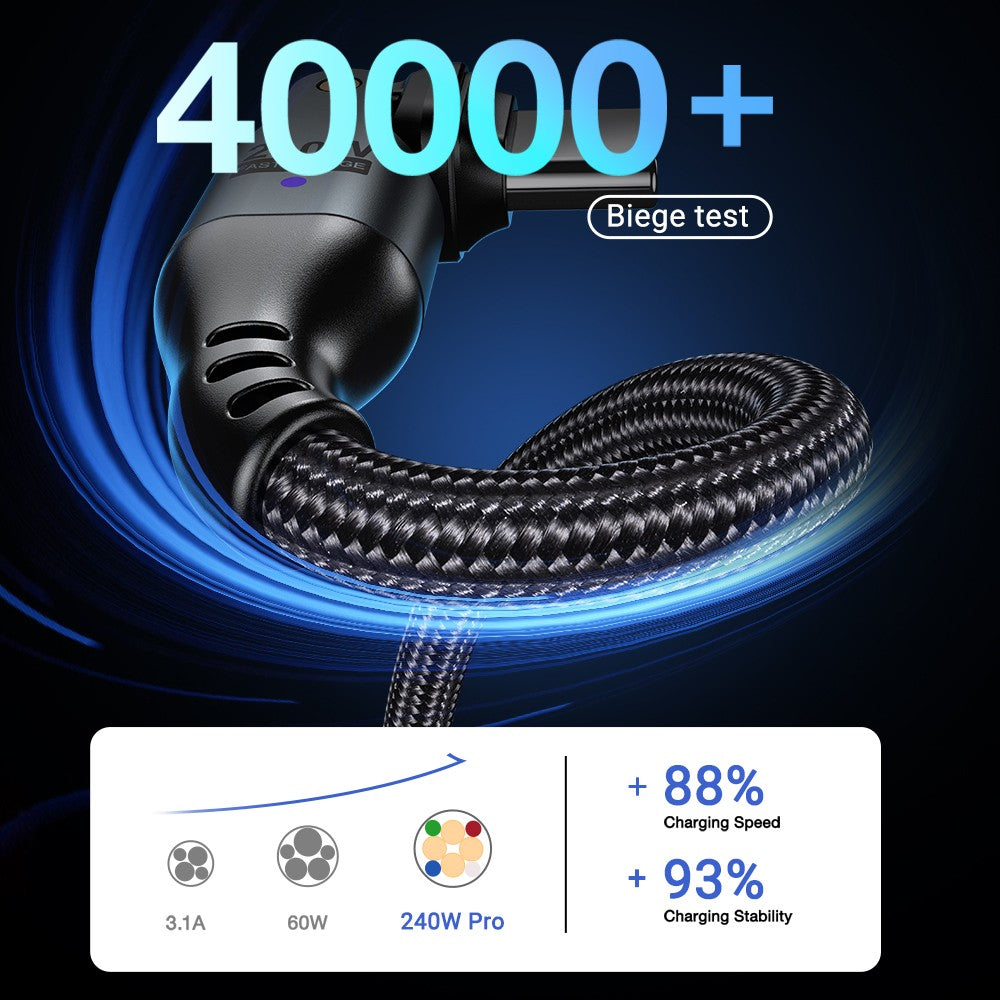 AUFU Cable USB tipo C de 240W para MacBook Pro carga rápida 3,1 5A Cable de carga rápida Cable USB C para iPhone15 Samsung Xiaom