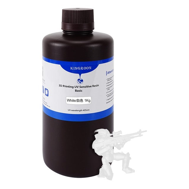 KINGROON-resina UV para impresora 3D, fotopolímero líquido, Material de impresión LCD, estándar, 1KG, negro, gris, blanco, 405nm