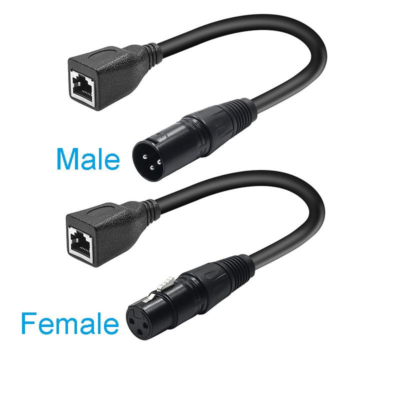 Cable Adaptador Convertidor de Conector XLR Macho/Hembra de 3 Pines a RJ45 para Micrófono, Sistemas de Altavoces Behringer y Radio