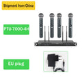 Phenyx Pro UHF sistema con micrófono inalámbrico PTU-7000 con 4x40 canales micrófonos de mano escaneo automático frecuencia seleccionable para Iglesia