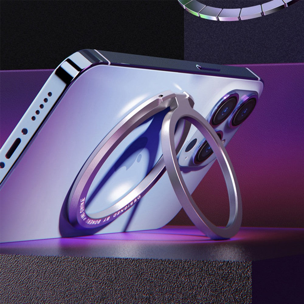 Para Magsafe Metal Glitter 1 Uds polvo fuerte soporte de anillo de succión magnética para soporte de teléfono móvil etal 360 °   Carga giratoria