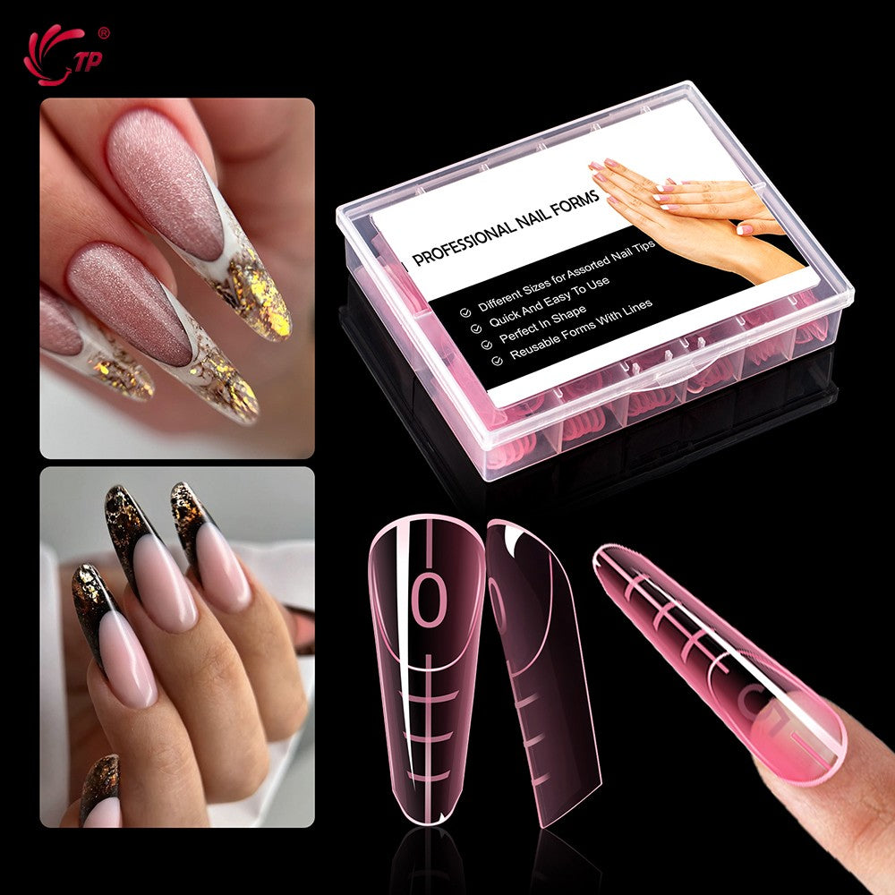 TP 120 Uds molde de uñas de doble forma con borde interior cubierta completa formas superiores acrílicas para extensión puntas de uñas postizas molde de Gel de construcción rápida