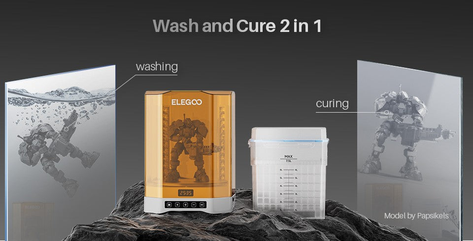ELEGOO MERCURY PLUS V3.0 Máquina de Lavado y Curado 2 en 1 con Mayor Capacidad Compatible con la Mayoría de las Impresoras 3D LCD/DLP/SLA