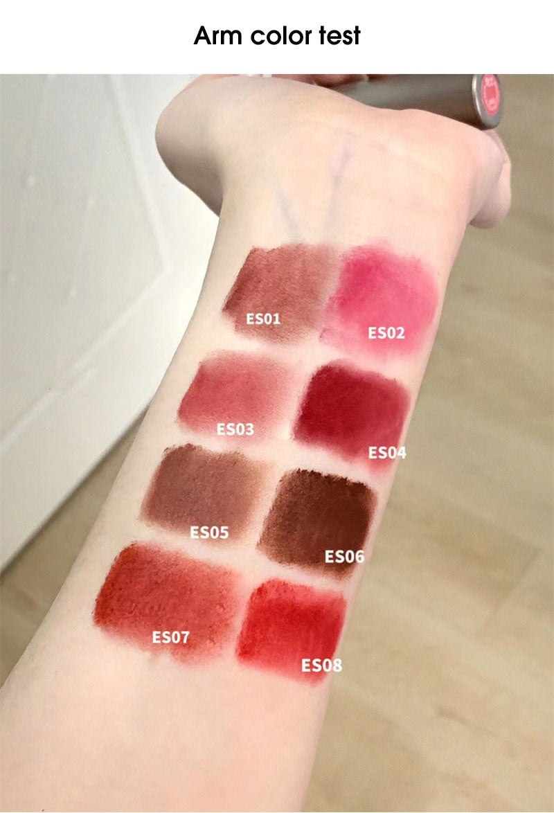 Brillo de labios de niebla mate de terciopelo único, taza antiadherente impermeable, esmalte de labios a prueba de manchas, lápiz labial líquido que no se decolora