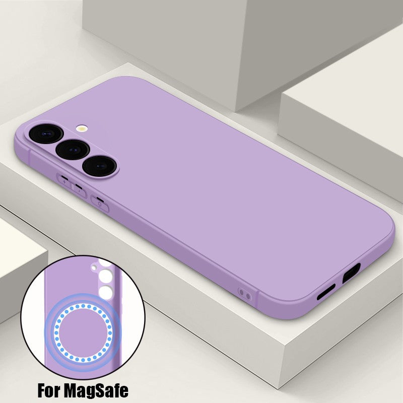 Funda magnética de silicona líquida para Samsung Galaxy S25 S24 S23 Ultra S25 Plus S23 S24 S25 FE S22, funda de carga inalámbrica Magsafe