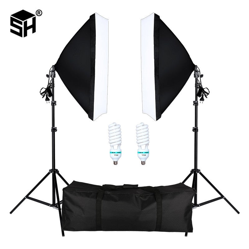 SH Softbox de fotografía profesional con enchufe E27, Kit de iluminación de caja suave para retratos de estudio fotográfico y grabación de vídeo