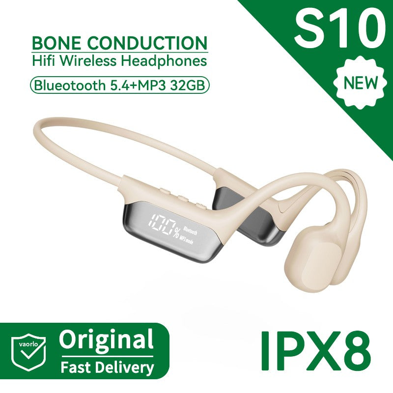 Auriculares Inalámbricos con Conducción Ósea S10/X10, Resistentes al Agua IPX8, Reproductor MP3 Bluetooth de 32 GB, Música HIFI con Bajos, Auriculares Deportivos