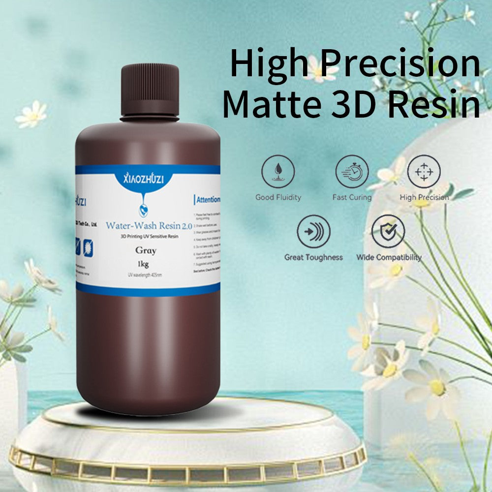 XiaoZhuzi - Resina Lavable de Curado por Luz de 405nm, Resina Fotopolímera para Impresión 3D, Compatible con Impresoras 3D Anycubic/Elegoo LCD DLP