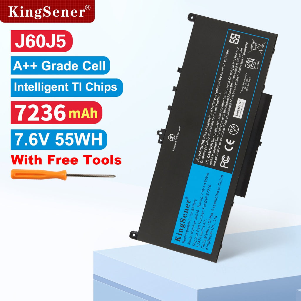 KingSener J60J5 7,6 V batería de ordenador portátil para DELL Latitude E7270 E7470 serie J60J5 R1V85 MC34Y 242WD 55WH herramientas gratuitas