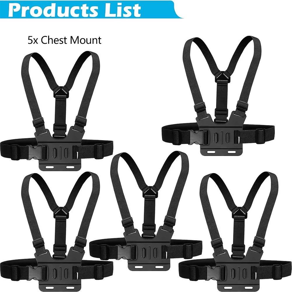 Soporte para arnés de pecho, correa ajustable para el pecho con gancho en J para GoPro Hero 13 12 11 10 9 8 7 AKASO SJCAM DJI OSMO Action Camera