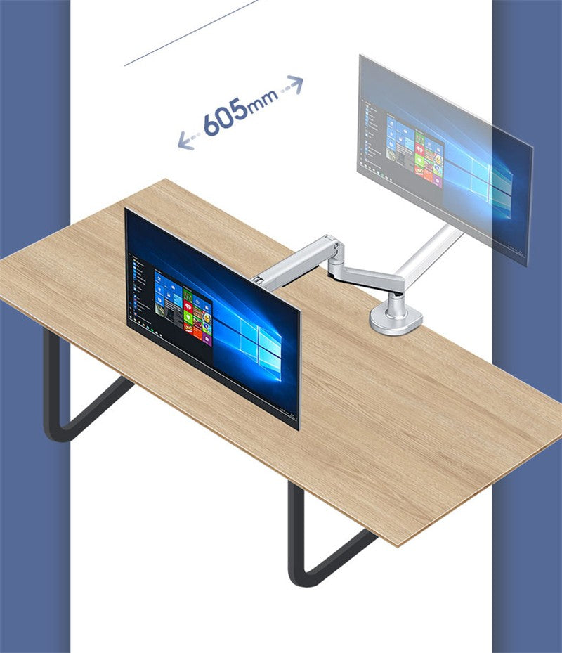 Soporte de Monitor de escritorio V8 de aluminio, brazo de resorte mecánico, elevación libre, movimiento completo, soporte de Monitor de TV, carga de 11kg, 17-38"