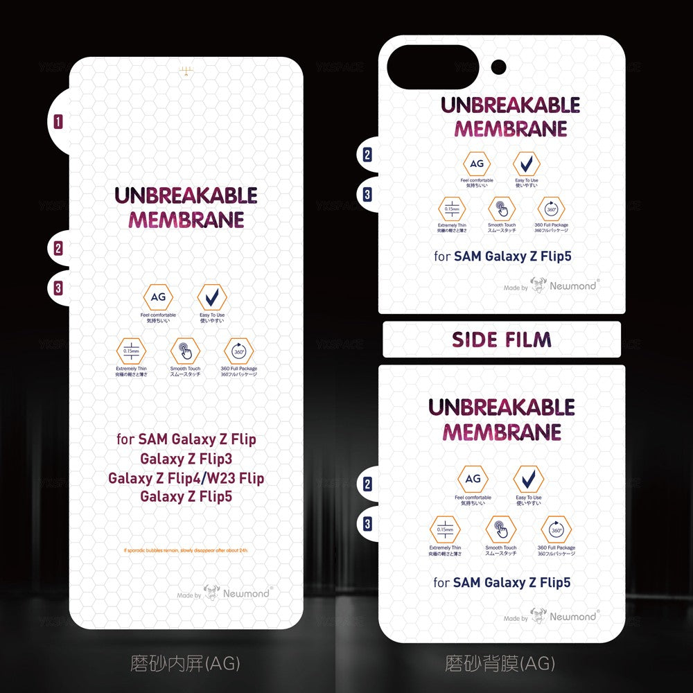 Película de hidrogel mate frontal transparente HD para Samsung Galaxy Z Flip 3 4 5 6 SE 7 W23 W24 W25 Protector de pantalla esmerilado suave con tapa