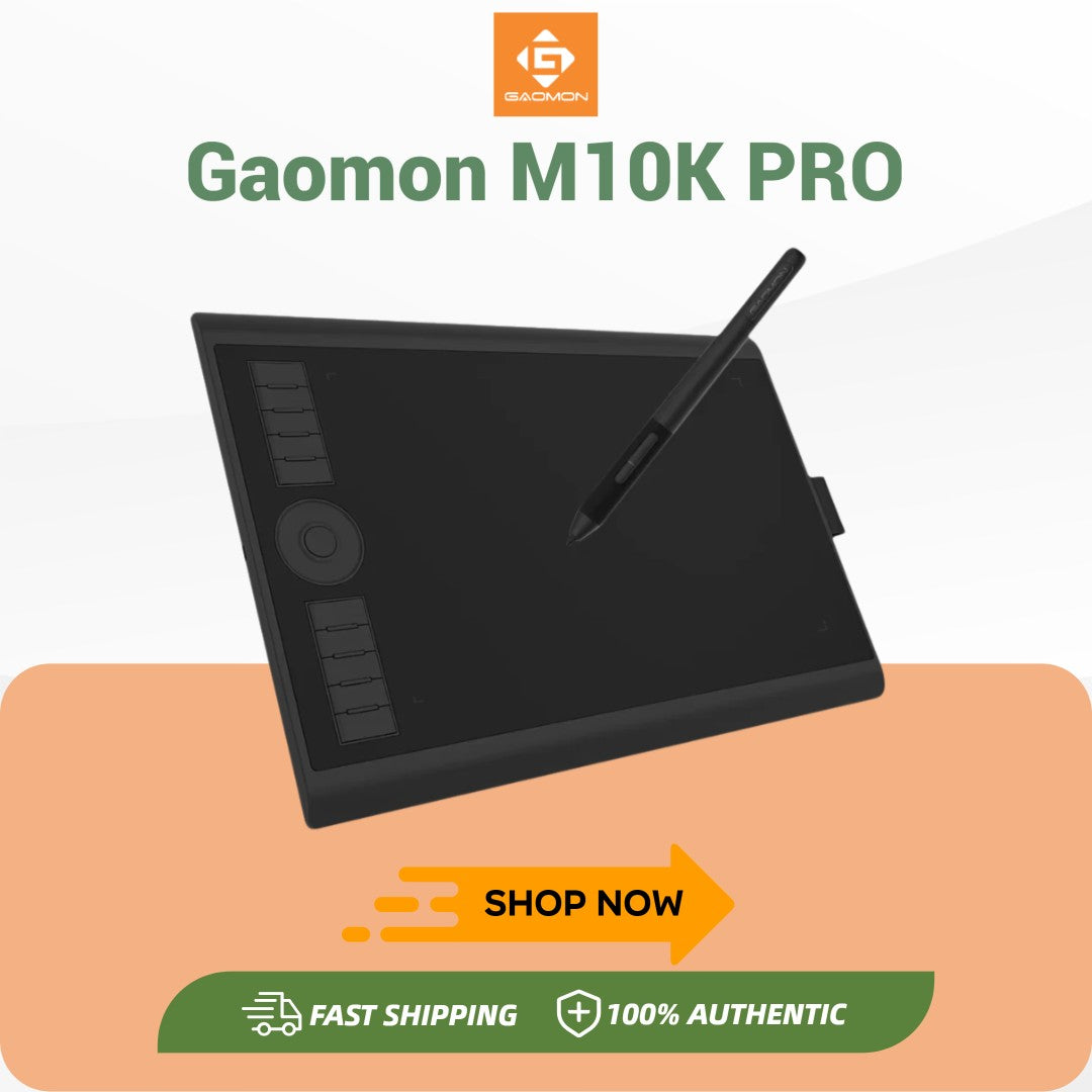 Tableta Gráfica GAOMON M10K PRO de 10x6.25 Pulgadas, Tableta Digital Artística para Principiantes en Dibujo, Función de Inclinación y Radial, 10 Teclas de Acceso Directo