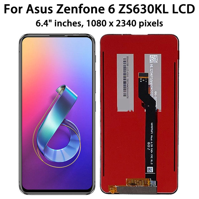 Pantalla LCD de 6,4 pulgadas para Asus Zenfone 6 ZS630KL, montaje de Sensor de Digitalizador de pantalla táctil para ASUS_I01WD Zenfone 6z, marco LCD