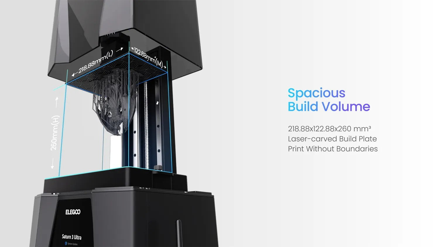 Impresora 3D ELEGOO SATURN 3 ULTRA 12K Mono MSLA, Impresora 3D de Resina LCD de 10'' y 12K, Velocidad de Impresión de hasta 150 mm/h, Tamaño de Impresión 219*123*260 mm