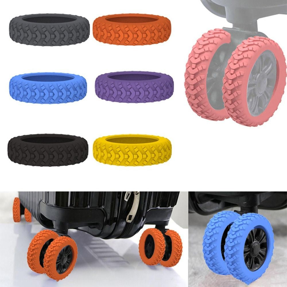 8 unids/set cubierta de protección de ruedas de maleta con sonido silencioso caja de carrito de silicona cubierta de ruedas equipaje de viaje zapatos con ruedas