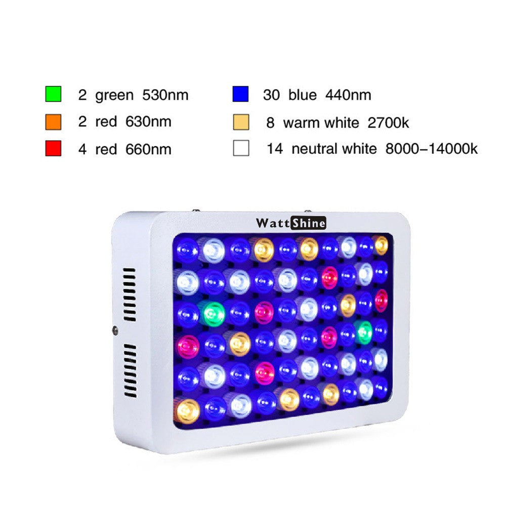 Atenuador de luz Led regulable para acuario, luces para tanque Fsih, 180W, lámpara para pecera de arrecife marino, decoración para peceras y acuarios