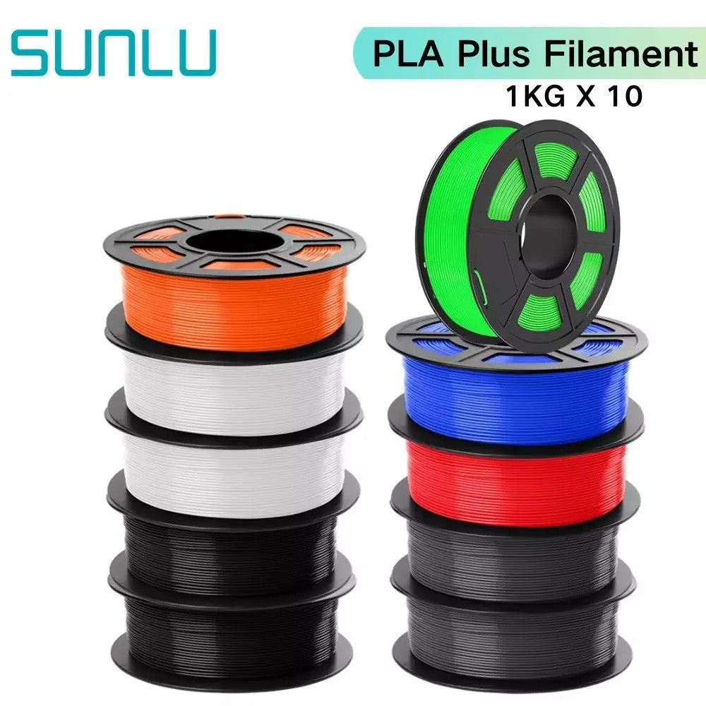 Filamentos SUNLU PLA PETG PLA Plus, 10 rollos de filamento 3D, 1 KG/rollo, 1,75mm, 100% líneas de filamento, ordenadamente para impresión 3D de la UE y EE. UU.