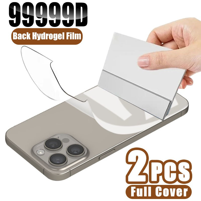 Protector de pantalla de película de hidrogel trasero para iPhone16, 15, 13, 12, 14, 11 Pro Max Plus Mini, cubierta completa suave transparente, no accesorio de vidrio, 2 uds.