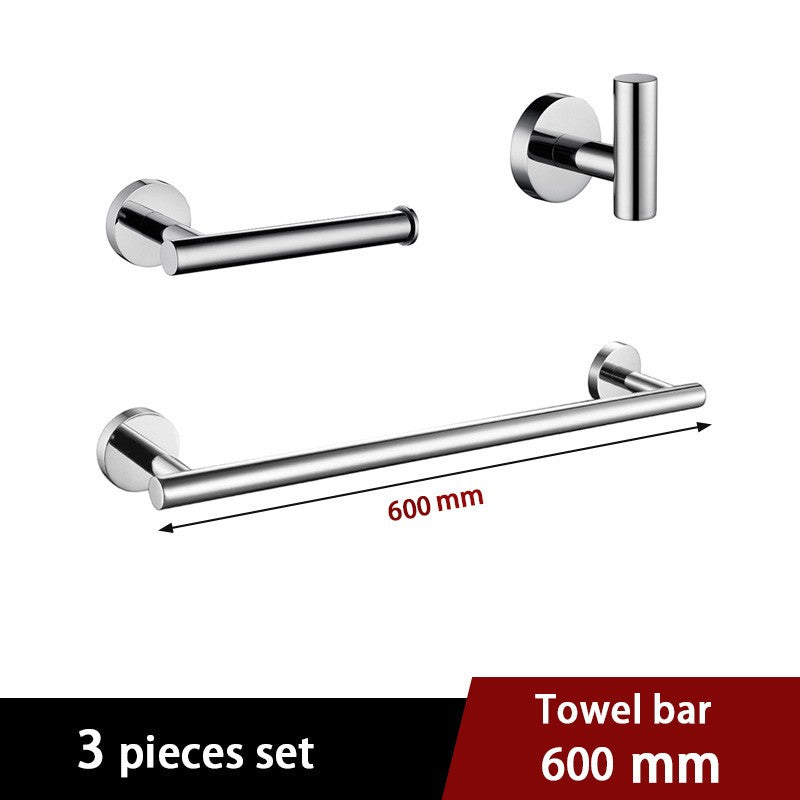 Juego de accesorios de baño con espejo brillante, barra de toalla redonda, soporte de papel higiénico, anillo de toalla, gancho para bata, bricolaje de acero inoxidable