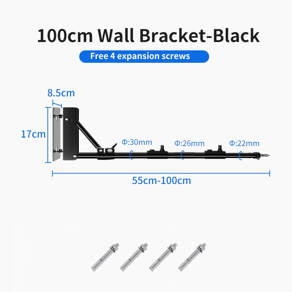 Soporte de proyector de brazo de soporte de montaje en pared pesado de 170cm y 135cm para estudio de fotografía Softbox luces de anillo estroboscópico de vídeo