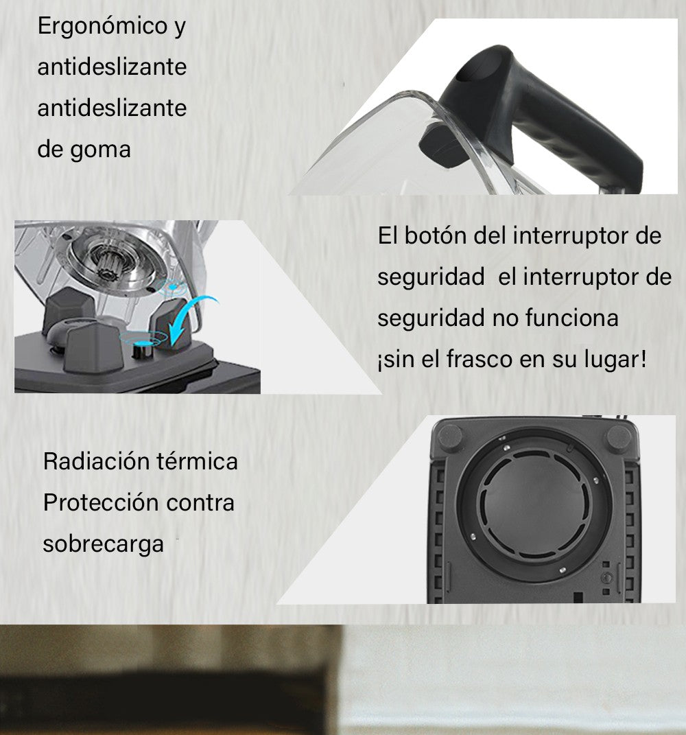 BioloMix-batidora con temporizador de alta resistencia, 3HP, 2200W, exprimidor, procesador de alimentos y frutas, batidos de hielo, sin BPA, tarro de 2L