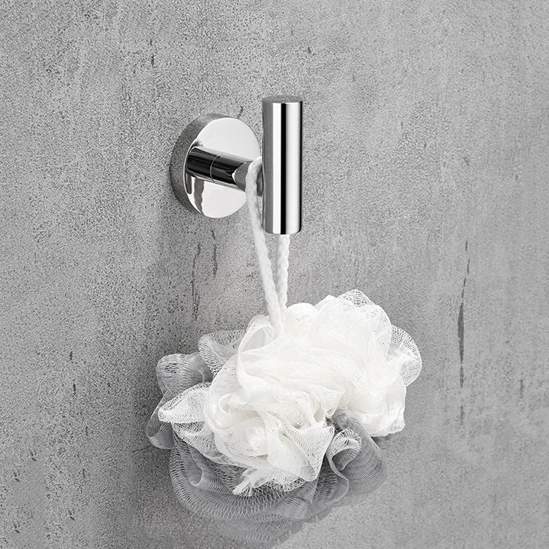 Juego de accesorios de baño con espejo brillante, barra de toalla redonda, soporte de papel higiénico, anillo de toalla, gancho para bata, bricolaje de acero inoxidable