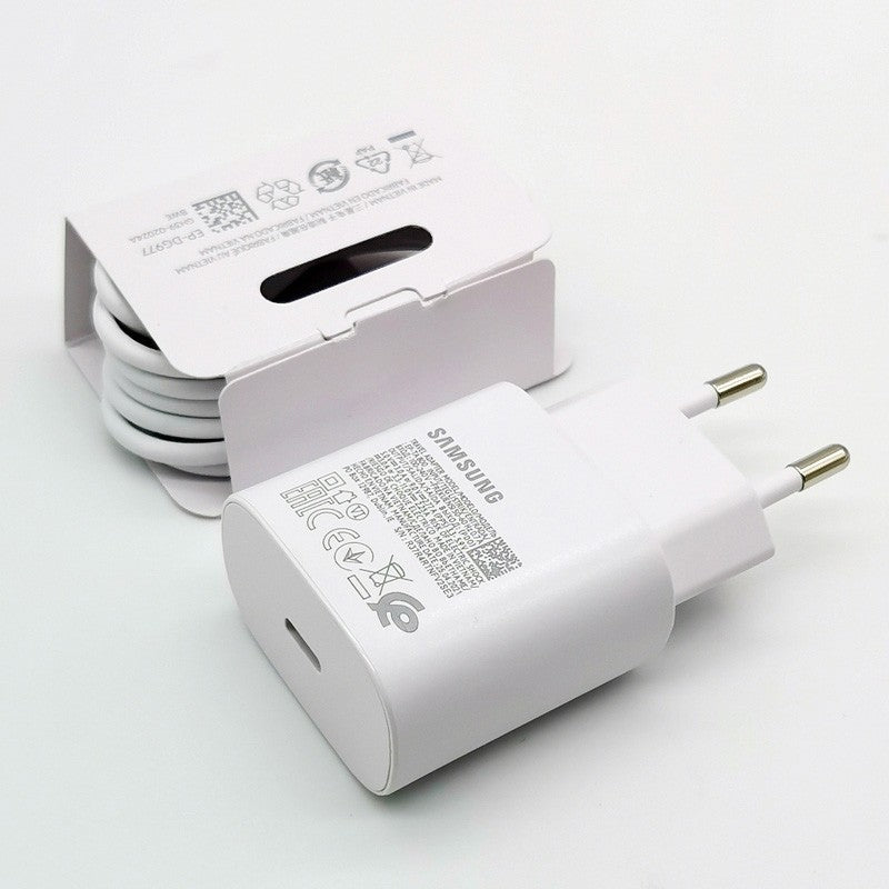 Samsung 25W cargador súper rápido tipo C adaptador para Galaxy S24 S23 S20 S21 S22 Plus Note 20 10 A55 A35 A25 A15 Z Flip Fold 6 5 4 3