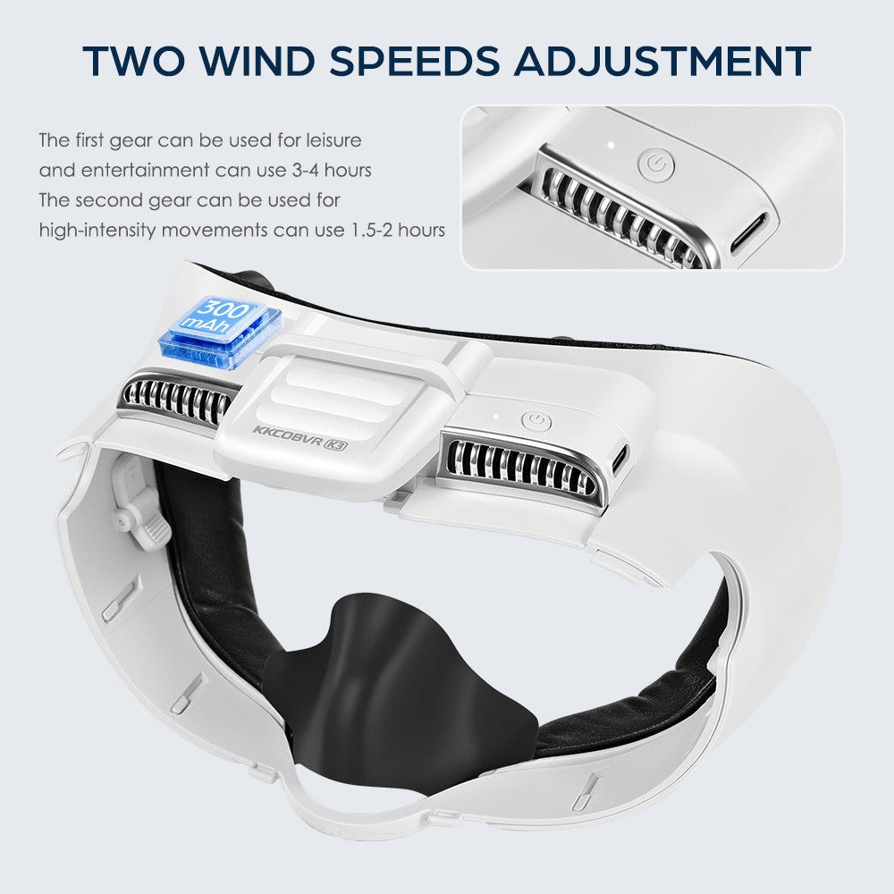 KKCOBVR K3 Ventilador de eliminación de niebla de espejo compatible con Quest 3, mantenimiento de ventilación facial